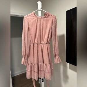 Long sleeve pink dress